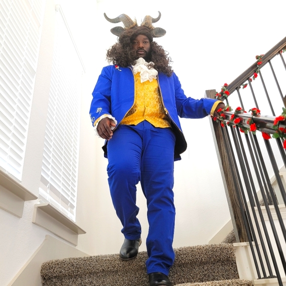 Men's Fashion Prince Uniform Gold Embroidered Jacket Suit Jacket - Picture 6 of 12